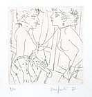 ALBERTO MANFREDI, Two women, etching